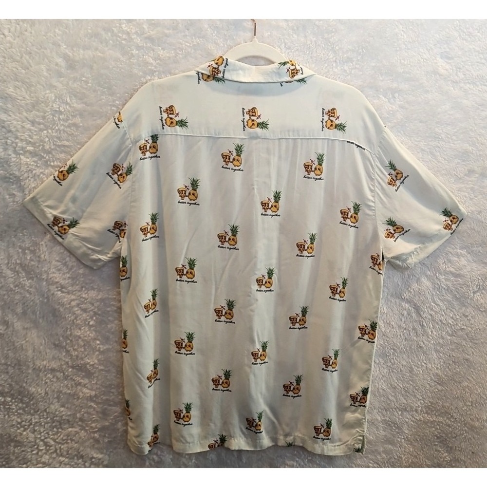 Denim & Flower Ricky Singh Hawaiian Pizza Camp Shirt Men XL  Short‎ Sleeve #663